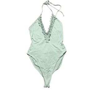 NWT Don’t Ask Why Sage Green Bodysuit OS